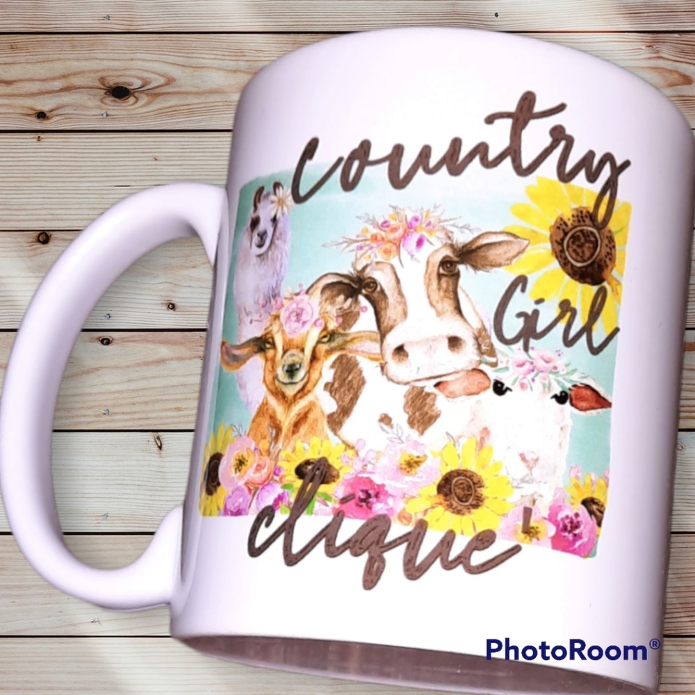 COPY - Country Girl Clique Cow Coffee Cup